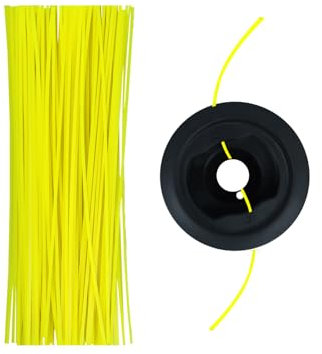 LADAMI Fadenkopf für Motorsense,Zweizeiliges Schneiden,für die meisten Freischneider/Rasentrimmer,Mit 100 Stäbchen 25cm Länge gelb Qualität Nylonfaden
