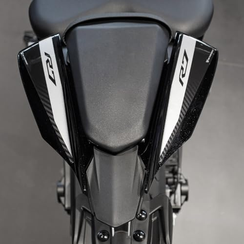 Resin Bike Aufkleber Motorrad Kompatibel Mit Yamaha YZF R7 2021-2025 Black. Heckverkleidung Motorrad vor Stößen und Kratzern. Aufklebersatz 3D-Harzklebstoff - Stickers Made in Italy