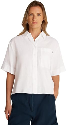 Tommy Hilfiger Damen ESS Linen Relaxed S/S Shirt Ww0ww44720 ESS Linen Relaxed S/S Shirt WW0WW44720