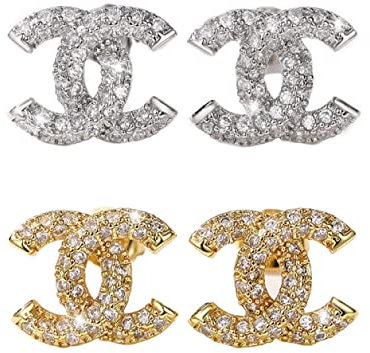 Generisch Damen Edelstahl 100% Wasserfeste Schmuck Frauen Halskette mit anhänger kette silber 925 Sterlingsilber set (Ohrstecker Silber)