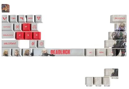 (VALORANT) Tastaturkappen (29) PC Gaming Mechanische Tastenkappen Numpad Benutzerdefinierte Tastenkappen Lasergravur mit jeder mechanischen Tastatur (Deadlock)