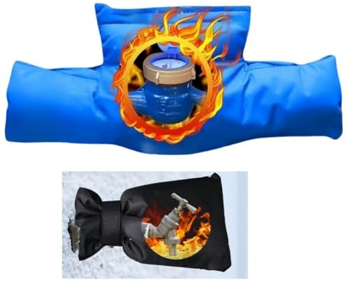 1 x Wasserzähler-Isolationsabdeckung, 1 x Außenhahnabdeckung, Winter-Wasserzähler-Isolierhülle und Wasserhahn-Isolierabdeckung Schutzanzug zur Vermeidung von