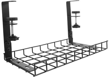 OSALADI Cable Management Rack under Desk for Office and Gaming Setup Cord Organizer Wire Tray Storage Basket No Drill Installation Wire Management