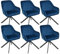 Goeurvant Esszimmerstühle drehbar 6er Set mit Armlehnen Polsterstuhl drehbarer Stühle Esszimmer aus Samt Küchenstuhl mit Metallbeine für Wohnzimmer Esszimmer Dunkelblau