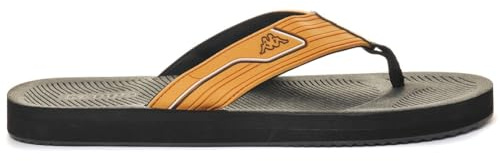 Kappa Logo Seaf Bequeme und stilvolle Flip-Flops, Schwarz und Gelb Tan, Größe 40