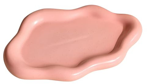 Ceramic Jewellery Dish Trinket Dish Jewelry Tray Cloud Shape Tray Perfume Tray Rings/Earrings/Bracelets/Watch/Keys Tray for Valentine's Day//Mother's Day/Birthday Gift (Pink)