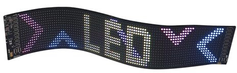 Letrero LED de 59,5 × 12 cm, indicador LED programable, con mando a distancia, control de aplicaciones, panel de visualización flexible USB 5 V, ojos de diablo, ojos LED para camiones, coches, tiendas