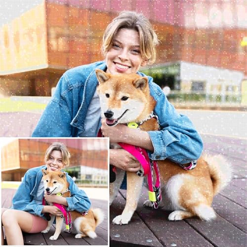 Rainsar Personalisiert Diamond Painting Eigenes Foto - 5D Custom Diamantbild Set für Erwachsene, Home Deko mit Eigenem Bild DIY Geschenk, Runder Diamant, 30x30cm