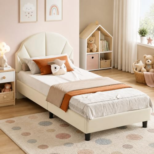 Kinderbett 90x200 Tragkraft 200 kg,Einzelbett Bettgestell 90x200 mit Lattenrost,Polsterbett Mädchen Bett mit Verstellbares Kopfteil,Prinzessin Bett,Funktionsbett Jugendbett,Samt,ohne Matratze