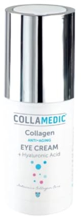 COLLAMEDIC Augencreme gegen Falten mit Kollagen, Hyaluronsäure, Goji Stammzellen, Ceramiden & Opuntienöl, Anti-Aging Pflege für Augenpartie, 20 ml