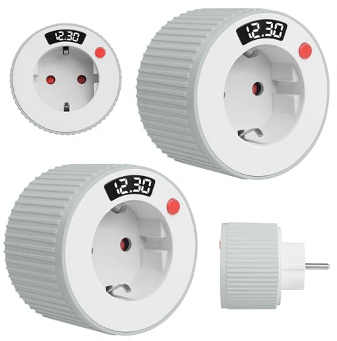 2 unidades de enchufe temporizador, 72 x 72 x 90 mm, temporizador digital, enchufe de cuenta atrás, temporizador mecánico, enchufe inteligente para todo tipo de electrodomésticos