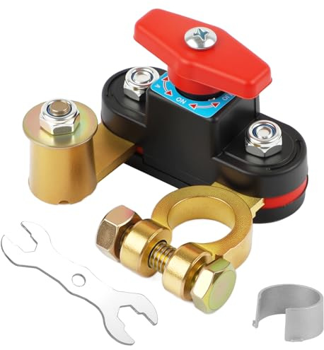 Batterie Trennschalter 12V 24V, Batterietrennschalter Auto, 180° Einstellbar, ON/OFF Batterieschalter, Batterie Abschalter Auto 12V, Killswitch Autobatterie für KFZ LKW Boot Motorrad