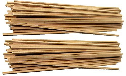 texpot 200 Stück Zuckerwattestäbe Stäbchen Zuckerwatte 30 cm 4x4mm für Zuckerwattemaschinen