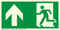 Hochwertiges Notausgangsschild stark langnachleuchtend + Aluminium selbstklebend nachleuchtend SUPER-N - Pfeil Oben - Notausgang Schild grün – DIN 67510 / ISO 7010 (300 x 150 mm)