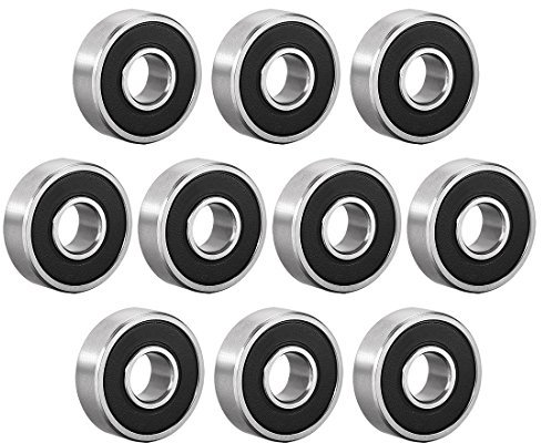 sourcing map 10 Stück 607-2RS Kugellager doppelt abgedichtet 7mmx19mmx6mm Rillenkugellager