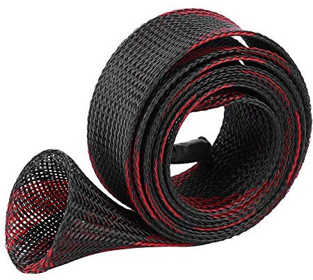 Alomejor Fishing Rod Cover Casting Fishing Rod Protector Sleeve Fishing Rod Protector Flat for Outdoor Fishing Accessory(Black Red)