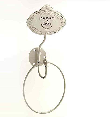 GICOS IMPORT EXPORT SRL Anello Porta Telo Asciugamani salviette Bagno in Metallo da Parete 14 * 7 * 29 cm Shabby Chic RTE-707025