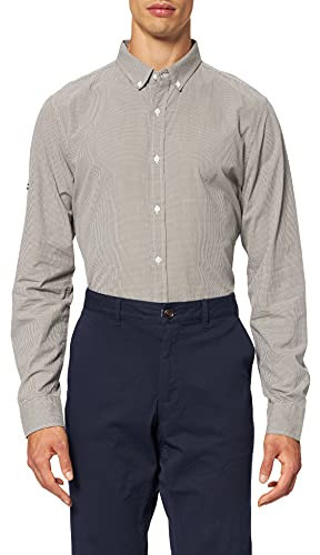 Superdry M4010341A UNIVERSITÉ Classique Oxford, Micro Check Moss Khaki, 2XL Homme