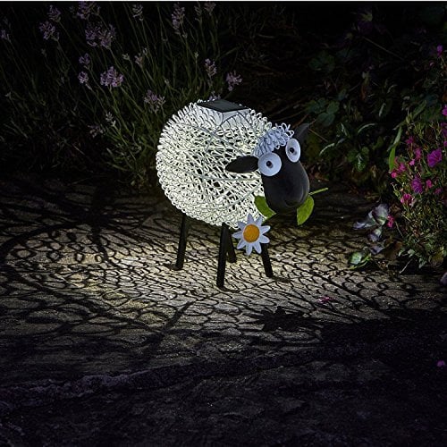 Garden Mile Solar Powered Outdoor Illuminated Sheep, LED Garden or Patio Lights, Novelty Solar Garden Lights, LED Animal Ornaments Decoration (Sheep)