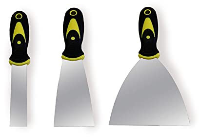 Putty Knife Set - Paint Wallpaper Scraper Wall Filler Knives Spackle Hand Tools Paint Removal Stainless Steel Plastering Filling Joint Drywall Knife.(1/2/4-inch)