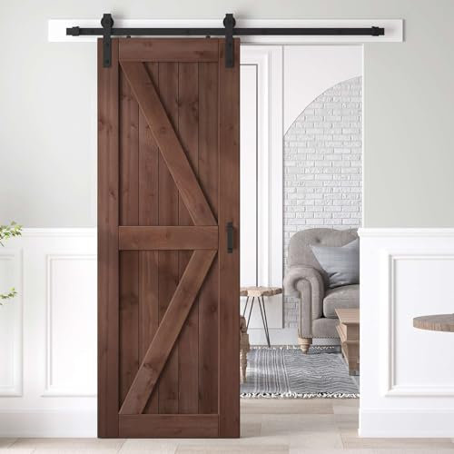 76,2 x 83,4 cm grezzo scorrevole Barn legno porta lastra con 1,5 m Hardware Kit