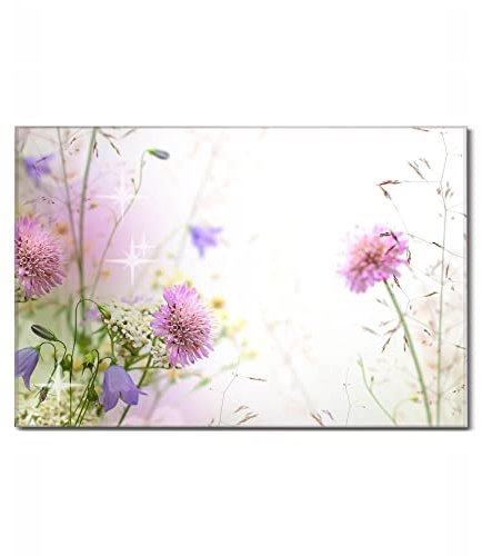 Banjado Glas Magnettafel 120x60cm - Magnetwand und Memoboard für Küche, Büro, Kinderzimmer - Magnetpinnwand inkl. 4 Magnete & Montageset - Glitzernde Wiese