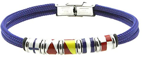 bracciale bandiere nautiche uomo acciaio corda bcc2717