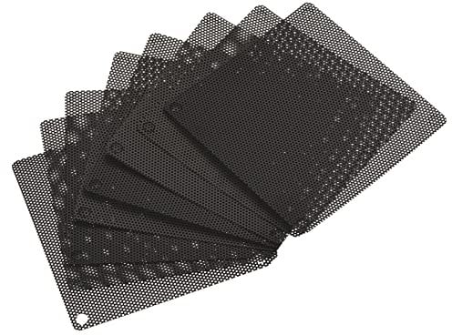 sourcing map 80mm Computer Fan Filter Grills PVC Mesh Dustproof Case Cover for Computers, Black Pack of 8