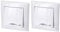 Pack de 2 pulsadores empotrados, símbolo de luz LED, abrazadera de enchufe, todo en uno, serie G1 blanco puro