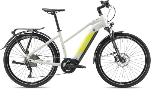 HEPHA E-Bike Trekking 7 Long Range LTD, 80Nm Mittelmotor (Upgrade AUF 100NM) Pedelec, Elektrofahrrad 708Wh Akku (bis zu 200KM), 10-Gang, APP, Unisex, 27,5 Zoll(Lowstep, Hellgrau, L-49cm)