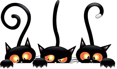 2 Stück Lustige Katze Auto Aufkleber, Auto Personalisiert Aufkleber Wasserdicht Karosserie Aufkleber 3D Simulation Schwarze Katze selbstklebend Autoaufkleber PVC Fenster Aufkleber für Auto Motorrad