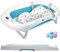 Bañera Plegable Bebé Con Cojín De Baño Antideslizante - bañera Bebe Plegable Con Termómetro - Asiento Bañera Bebe - Desde El Nacimiento Hasta Los 3 Años - Regalos De Nacimiento (AZUL)