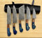 CraftTal handgeschmiedet Damast-Küchenmesser-set gefertigt aus 67 Lagen echtem Damaststahl mit Pakkaholzgriff Damastmesser- set Handgefertigtes 5-teilig, komplettes Küchenmesser-Stamina Holz Blau