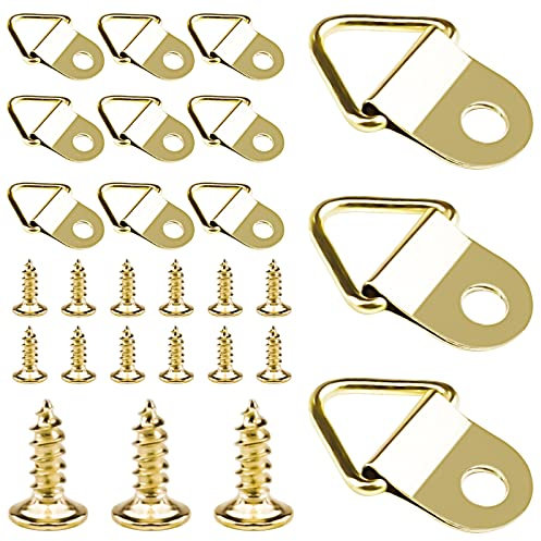 Sinofort 100 Pezzi Ganci per Quadri Muro Ganci Appendi Quadri Ganci Quadri Pesanti Gancio Quadro Appendi Quadro per Cornici per Foto Immagini Appese (Oro)