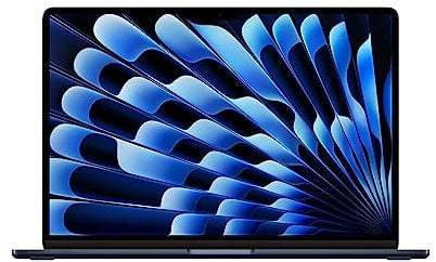 Apple 2023 MacBook Air portatile con chip M2: display Liquid Retina da 15,3, 8GB di RAM, 256GB di archiviazione SSD, videocamera FaceTime HD a 1080p. Compatibile con iPhone/iPad - Mezzanotte