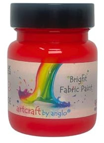 artcraft by anglo Red Fabric Paint Permanent for Clothes. Textile Fabric Paints in 60ml. Ideal for Painting Clothes, T-shirts, Jeans, Bags & Canvas Shoes.