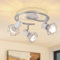 Glitzerlife Deckenstrahler 3 Flammig Rund - Deckenleuchte Deckenlampe Industrial Retro E14 Schwenkbar Weiß Metall Innen für Wohnzimmer Schlafzimmer Arbeitszimmer Flur Küche Keine Leuchtmittel