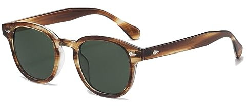 LHSDMOAT Retro Depp-Stil Round Sonnenbrille Herren Damen - Vintage 70er Jahre UV400-Schutz sunglasses für Fahrten, Reisen & Outdoor Aktivitäten