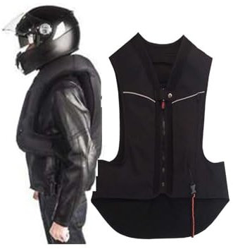 Chaleco AirBag Unisex Motocicleta Motocross Chaleco De Aire Inflable Chaleco Ligero Con Airbag De Alta Visibilidad No Viene Con Cartucho De CO2 (Color : Black, Size : L)