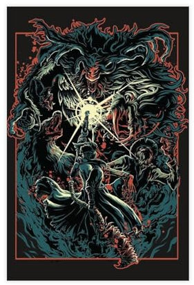 OWNPET Leinwand-Poster, Motiv: Game Bloodborne 1, Wandkunst, Dekor, Bild, Gemälde für Wohnzimmer, Schlafzimmer, Dekoration, ungerahmt, 30 x 45 cm