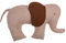 ReWu Kissen Elefant Plüsch Dekokissen Spielkissen Tier Plüschtier Beige Braun Kuschelkissen Kuscheltier Weich - Geschenk für Kinder - 30 x 45 cm