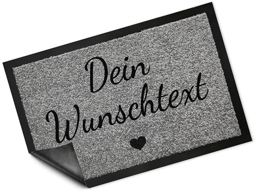 Fußmatte personalisiert 60x40 PVC - rutschfeste Türmatte für Innen und Außen - Schmutzfangmatte aussenbereich mit Wunschtext/Logo gelasert - Schuhmatte als Türvorleger, Geschenk Einzug (60x40)