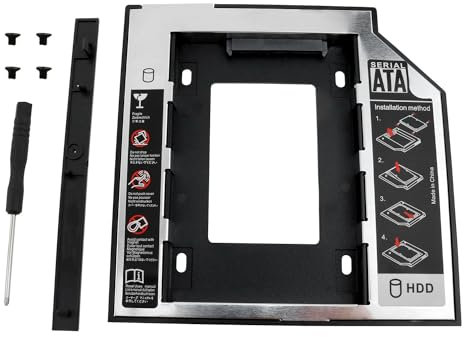 Lovelysp 2.5 Inch Hard Drive Mounting Bracket HDD SSD Caddy Adapter for Laptop CD/DVD Disc Holder (9.5mm) -1PCS