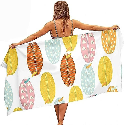 Cartoon-Surfbrett 200 X 200 cm Microfaser Handtücher Damen Strandtuch Badetuch Weich Strandtuch Musterdruck Sporttuch Schnelltrocknend Großes Saugfähiges Handtuch Für Reisen Pool Sauna Schwi-1Y6E-O5Y