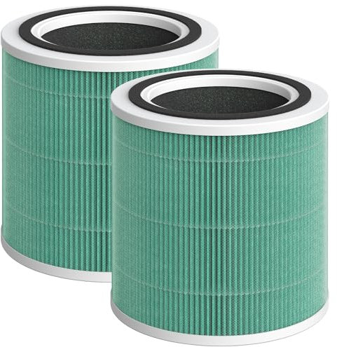 FCFMY 2 Pack AC400 Replacement Filter Compatible with Purivortex AC400 Air Purifier, Toxin Absorbent H13 True HEPA Filter, Green