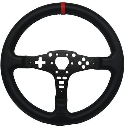 Obokidly Replace 13 inch lightweight Suede/Leather Steering Wheel Replace Panel For MOZA R5 Bundle Gaming Racing Wheel (With full Leather)