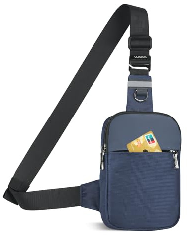 BROADREAM Sling Chest Crossbody Bag, Wasserdicht Umhängetasche Brusttasche Schultertasche Herren Damen - Handytasche mit RFID-blockierende Reißverschlusstasche Geeignet für Outdoor-Sport und Wandern