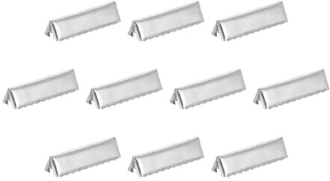 sourcing map 32Pcs Pinch Crimp Ends, 25mm Cord End Clasps Ribbon Crimp Ends Leather End Crimp End Fastener Rope Clip for Tag Belt Cotton Webbing DIY Making, Silver