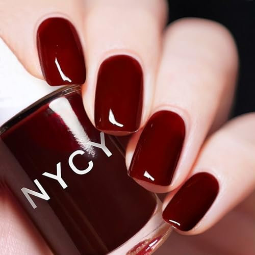 DMQ Wine Red Nail Polish, Christmas Red Cherry Red Burgundy Nail Varnish, Long Lasting & Quick Drying Nail Polish Gel for DIY XMAS New Year Nail Art Manicure at Home