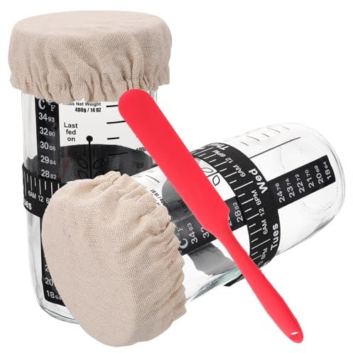 Ciieeo 2juego Frasco De Vidrio Báscula para Masa Madre Diseño Hermético para Almacenar